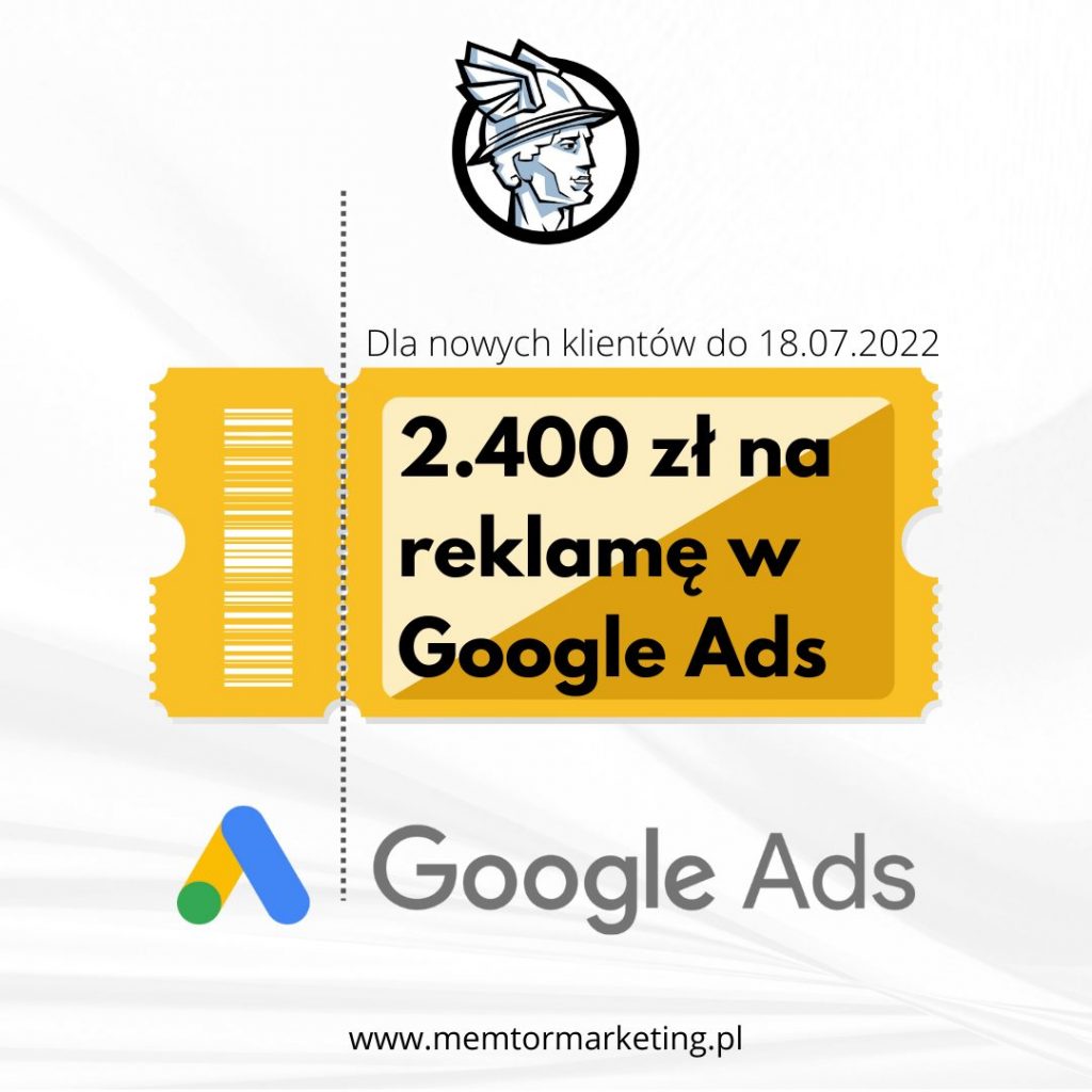 2400 zł dla nowych klientów na Google Ads 1